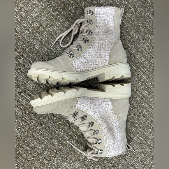 SOREL Lennox Lace cozy rain boots waterproof suede w/shearling tongue.Sz-7. D - Picture 8 of 16